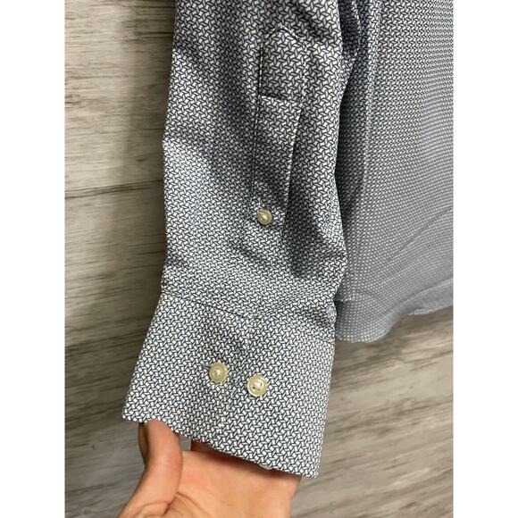 Peter Millar Shirt Adult XL White Blue Summer Comfort Button Up Mens - Picture 11 of 11